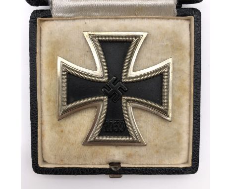 A cased 1939 Iron Cross first class, the pin marked "6"