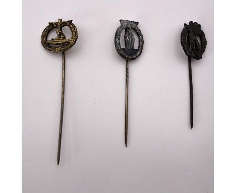 Three German Third Reich Wehrmacht stick pins