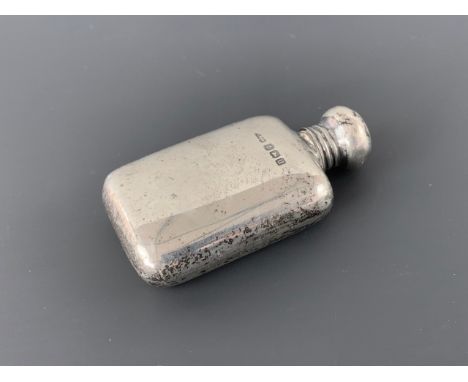 A George V silver scent bottle / perfume, in the form of a flask, A &amp; J Zimmerman Ltd, Birmingham, 1919, 18.7g