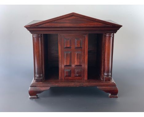 A late 20th Century table box of Palladian architectural form and incorporating a series of "secret" drawers and niches, form