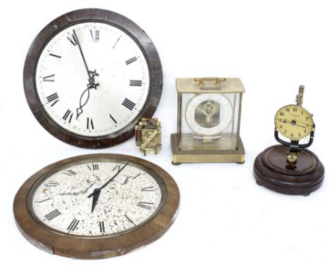 Pul-Syn-Etic impulse electric clock, the 12" silvered dial within a flat surround; also a battery operated 12" wall dial cloc
