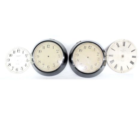 Rare Synchronome Electric of New York 8" silvered clock dial; also a Synchronome Electric of London 10" clock dial and a pair