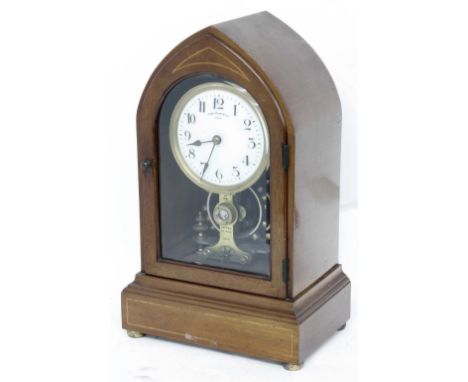 Eureka electric mantel clock, the 4.25" cream dial signed Eureka Clock Co. Ltd, London, inscribed on the front plate under th