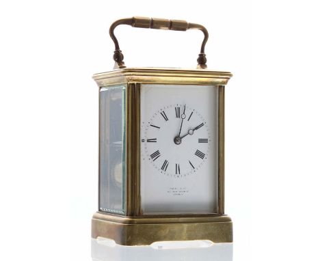French carriage clock striking on a gong, the dial and movement back plate both stamped Payne &amp; Co., 163 New Bond St., Lo