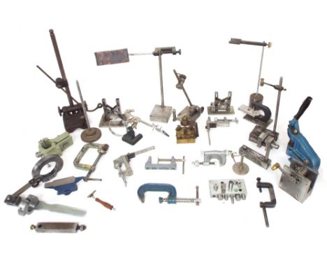Large quantity of various small workshop clamps and other tools etc