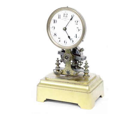 Eureka electric mantel clock, the 4.5" cream dial signed Eureka Clock Co Limited, London and inscribed on a brass plate below