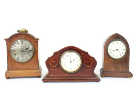 Small English mahogany bracket clock timepiece, the 4" silvered dial signed Chas Frodsham, 27 South Molton St, London, within