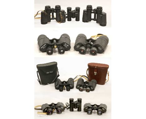 Various Binoculars Carl Zeiss Jena Jenoptem 10x50W, Super Zenith 10x50 light weight, 2xCarl Zeiss Jena Jenoptem 8x30W and Pen