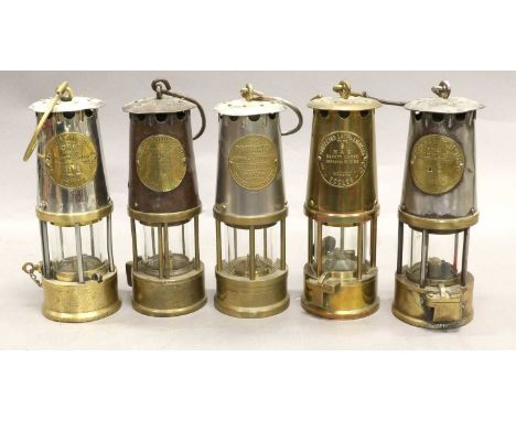 Protector Mining Lamps (i) Type 6 stamped 5/ to base with token '1427' (ii) Type SL with 10/ R stamped to base (iii) Type GR6