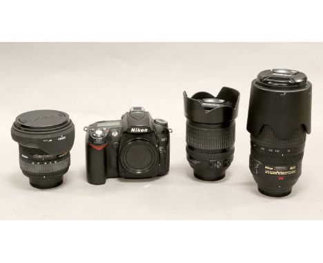 Nikon D90 Camera with Nikkor f4.5-5.6 70-300mm, Nikon DX f3.5-5.6 18-105mm and Sigma DC HSM f4-5.6 10-20mm (in soft carry cas