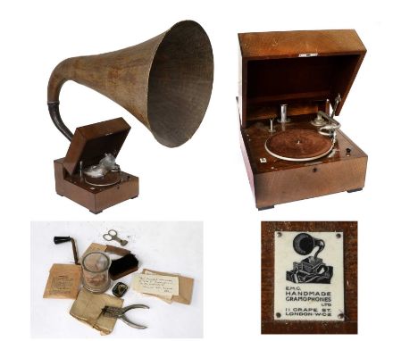 A Good E.M.G. Mark XB Oversize Horn Gramophone circa 1935, fitted with an E.M.G. 2-spring nickel tri-spoke plated brass sound