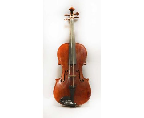 Viola 15 1/2" two piece back, ebony fingerboard and tailpiece, handwritten makers label 'J H Longson, London 1881', cased wit