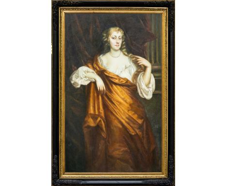 AFTER SIR PETER LELY, oil on canvas – portrait of 'Mary Wharton', signed G. Thompson, 197 x 120cmsProvenance: The Cornelia Ba