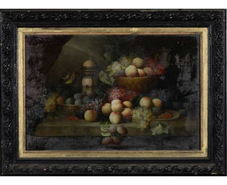 19TH C. ITALIAN SCHOOL oil on canvas – fruit and vessels, unsigned, 59 x 90cmsProvenance: The Cornelia Bayley Collection from