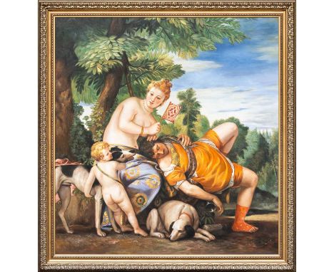 MODERN REPRODUCTION oil on canvas – reproduction of ‘Aphrodite and Adonis’ by Paolo Veronese, 194 x 182cmsProvenance: The Cor