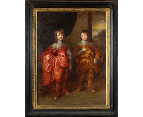 AFTER ANTHONY VAN DYCK, oil on canvas – double portrait of George and Francis Villiers, signed L. Redburn, 100 x 74cmsProvena