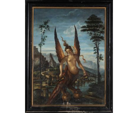 AFTER ANDREA PREVITALI, oil on canvas – ‘Allegory of Fortune’, indistinctly signed, 120 x 90cmsProvenance: The Cornelia Bayle