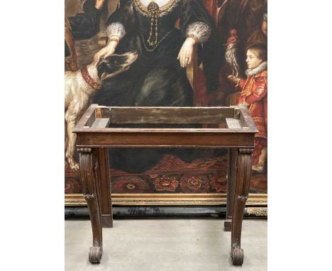 WILLIAM IV MAHOGANY PIER TABLE BASE, 80 (h) x 91 (w) x 51cms (d)Comments: lacks topProvenance: The Cornelia Bayley Collection
