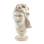 AFTER THE ANTIQUE PLASTER HEAD, 'Mithradates VI Eupator', King of Pontos, socle base, 49cms (h)