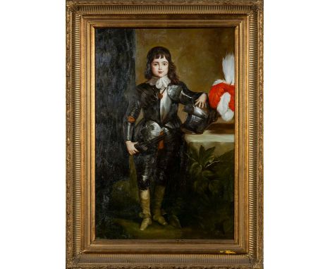 AFTER SIR ANTHONY VAN DYCK, oil on canvas – portrait of Charles II as child, signed L. Redburn, 20th C., 90 x 58cmsProvenance