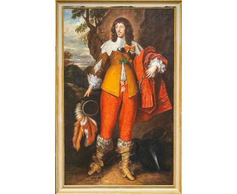 AFTER SIR ANTHONY VAN DYCK, oil on canvas - portrait of 'Henri II', signed Franco Toscana, 204 x 125cmsProvenance: The Cornel