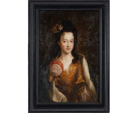 AFTER ALEXIS SIMON BELLE, oil on canvas – portrait of Princess Louisa Maria Teresa Stuart, indistinctly signed, 90 x 59cmsPro