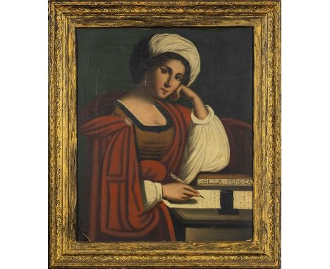 AFTER GIOVANNI FRANCESCO BARBIERI, CALLED GUERCINO, oil on canvas – portrait of Sibilla Persica, 74 x 62cmsProvenance: The Co