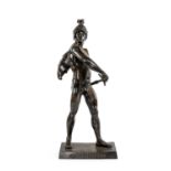AFTER EMILE LOUIS PICAULT BRONZE FIGURE of 'Honor Patria', the Roman drawing his sword, tilted
