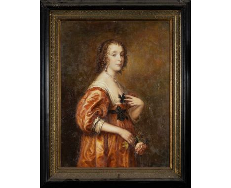 AFTER SIR ANTHONY VAN DYCK, oil on canvas – portrait of Mary Villiers, signed G. Thompson, 100 x 74cmsProvenance: The Corneli