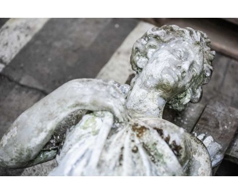 PAINTED MOULDED CONCRETE FIGURE OF DIANA THE HUNTRESS, standing holding bow and arrow, 140cms (h)Provenance: The Cornelia Bay