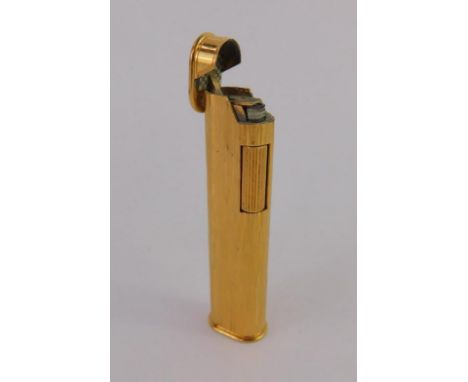 A Dunhill gold plated textured slim pocket lighter, engraved to Paula, no 3910750.