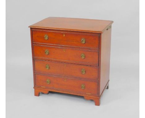 A George III mahogany commode chest, of four dummy drawers, raised on bracket feet, 69cm x 46cm x 70cm.