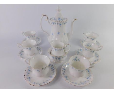 A Royal Albert porcelain part coffee service, decorated in the Memory Lane pattern, comprising coffee pot, cream jug, sugar b