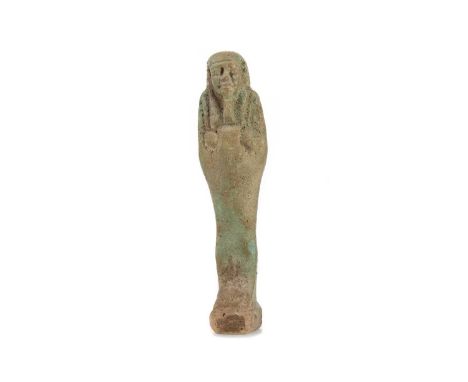 ANCIENT EGYPTIAN FAIENCE USHABTI,23rd-26th Dynasty, circa 940-664 B.C., 11.5cm high, with Certificate of AuthenticityProvenan