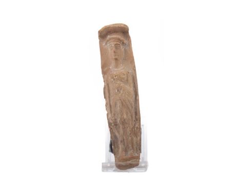 ANCIENT BABYLONIAN VOTIVE TERRACOTTA STATUE,depicting the love goddess Ishtar (Astarte), circa 1550-1200 B.C., excavated in I
