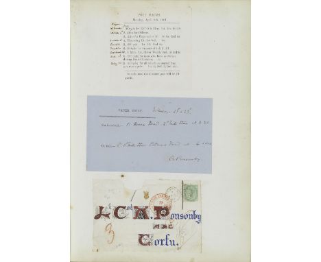 CORFU – COLONEL ARTHUR PONSONBYAlbum compiled by Colonel Arthur E.V. Ponsonby of the Grenadier Guards, stationed in Corfu, co