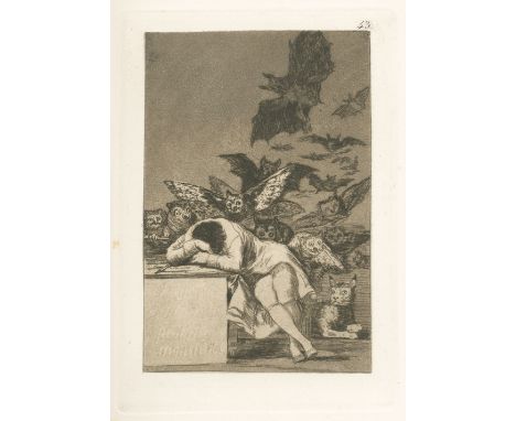GOYA Y LUCIENTES (FRANCISCO DE)[Caprichos],  ninth edition, 80 etched plates with aquatint, printed on wove paper, mounted on