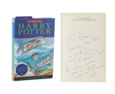 ROWLING (J.K.)Harry Potter and the Chamber of Secrets, FIRST EDITION, FIRST PRINTING, INSCRIBED BY THE AUTHOR on the dedicati