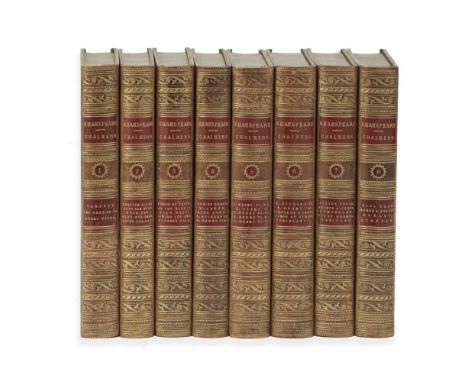 SHAKESPEARE (WILLIAM)The Plays... George Stevens and Edmond Malone... Notes... by Alexander Chalmers, 8 vol.,  engraved portr