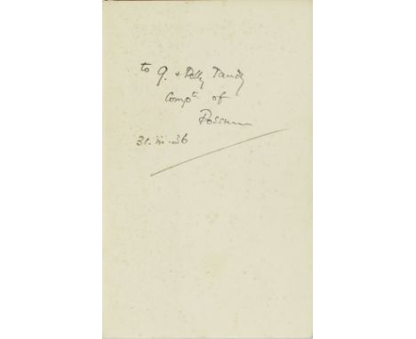 ELIOT (T.S.)Collected Poems 1909-1935, FIRST EDITION, AUTHOR'S PRESENTATION COPY TO GEOFFREY AND 'POLLY' TANDY,  inscribed on