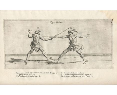 SENESE (ALESSANDRO)Il vero maneggio di spada, FIRST EDITION,  engraved allegorical frontispiece, woodcut initials, head- and 