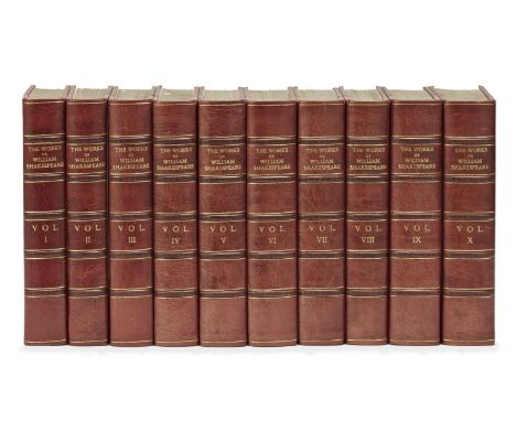 SHAKESPEARE (WILLIAM)The Works, 10 vol.,  number 673 of 1,000 copies on handmade paper, half-titles and portrait frontispiece