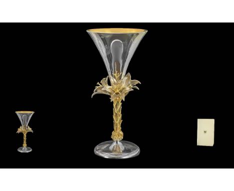Blackburn Cathedral Jubilee Year 1976 - 1977 Ltd / Numbered Edition Sterling Silver Goblet, Gilt Stem and Interior with Full 