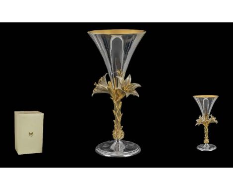 Blackburn Cathedral Jubilee Year 1976 - 1977 Ltd and Numbered Edition Sterling Silver Goblet with Gilt Stem and Interior with