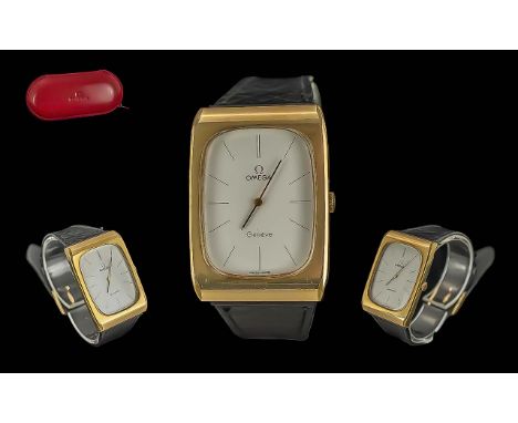 Omega - Geneve Oversized Gents Gold on Steel - Impressive Mechanical Wrist Watch. Ref MD 1110116, Movement No 37159724, Date 