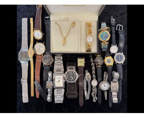 Collection of Ladies & Gentlemen's Wristwatches, bracelet and leather straps, various makes to include Accurist, Edox, Camel,