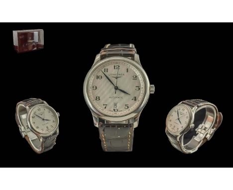 Longines Gents Steel Cased Automatic Wrist Watch with Original Longines Leather Watch Bracelet, Ref L6192. Visible Movement t