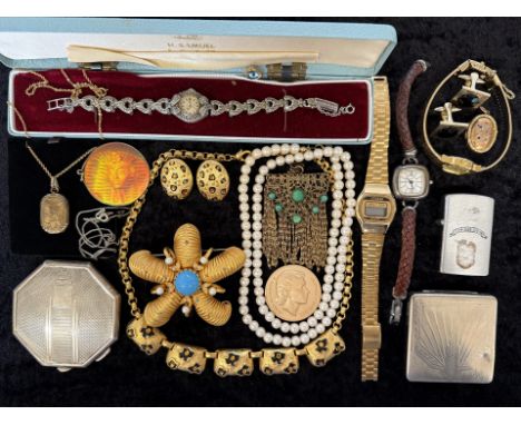 Mixed Bag of Collectables, Includes Jewellery, Pearls, Watches, Compacts etc. Please See Photos. 