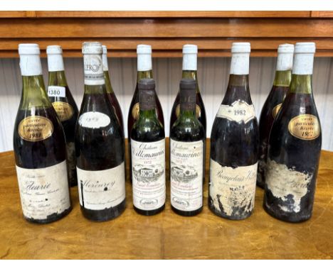12 Bottles of Assorted Red Wine including Fleune, Mercury, Beaujolais-Villages, Chateau Villemaurine, etc. 