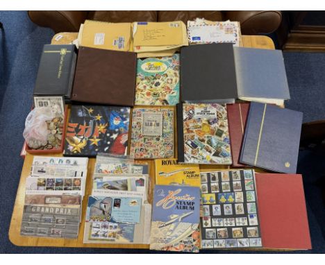 Extensive World Stamps To Include GB In 7 Albums - 100 + Coins Including George VI 1951 5 Shill Coin, 50 U-Mint Sets 1989 to 